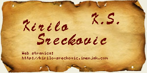 Kirilo Srećković vizit kartica
